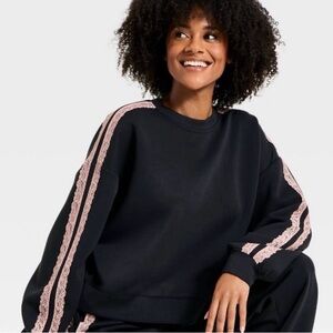 All in Motion Crewneck Sweatshirt with Pink Stripes